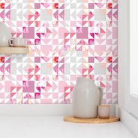 pink starburst puzzle wholecloth // small