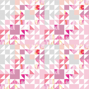 pink starburst puzzle wholecloth // small