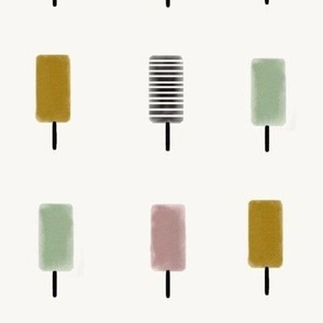 Ice cream - watercolor icy poles posicles pastel mauve mint mustard happy summer || by sunny afternoon