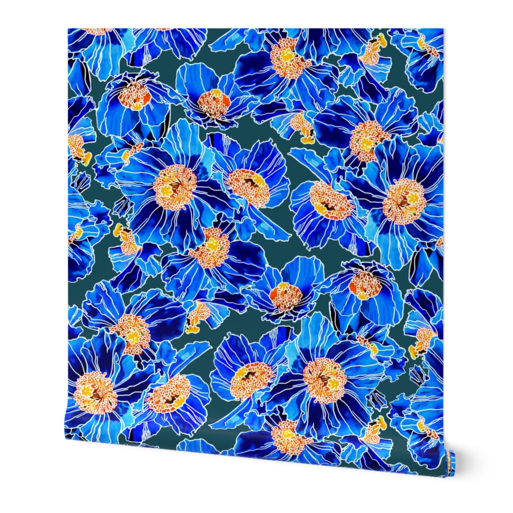 Himalayan Poppies Cobalt Blue