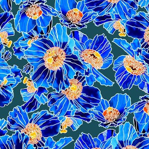 Himalayan Poppies Cobalt Blue