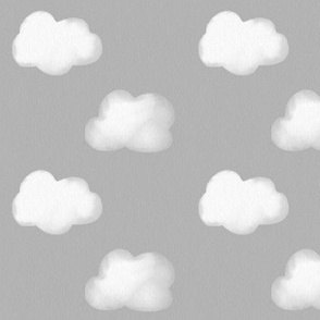 Clouds - watercolor white and grey gender neutral || by sunny afternoon