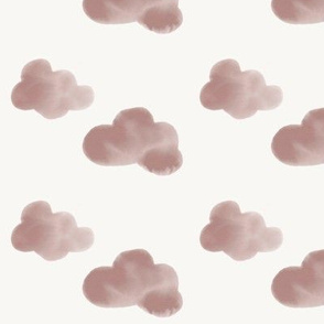 Watercolor clouds - mauve watercolor pink baby girl clouds pastel || by sunny afternoon