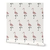 Flamingo - watercolor flamingo birds mauve pink baby girl pastel watercolor || by sunny afternoon