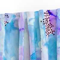 hand-painted watercolor abstract // blue + lavender