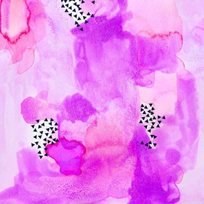 hand-painted watercolor abstract // orchid + pink