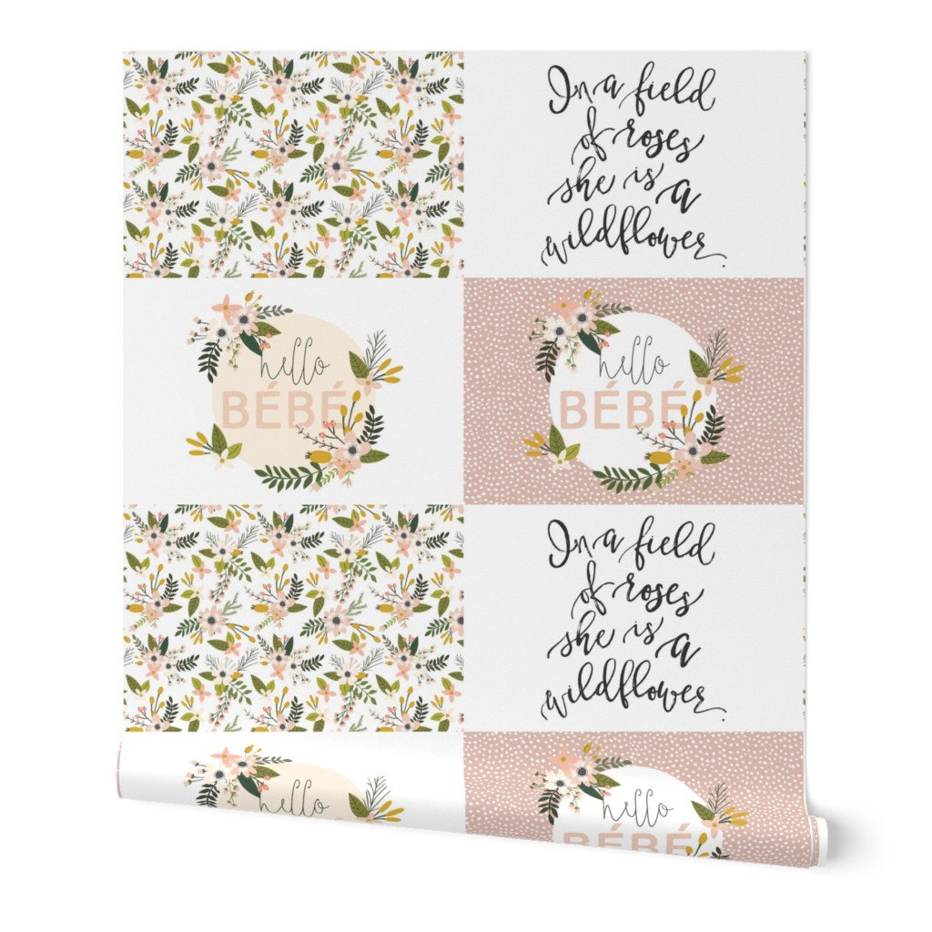 Fat Quarter Bundle // Blush Sprigs and Blooms, Wildflower, Hello Bébé