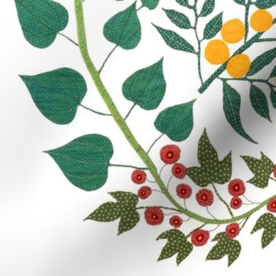 leaf leaves plants flowers tendrils vines cherry cherries berry berries abstract maples fruits animals folk art tribal ivy