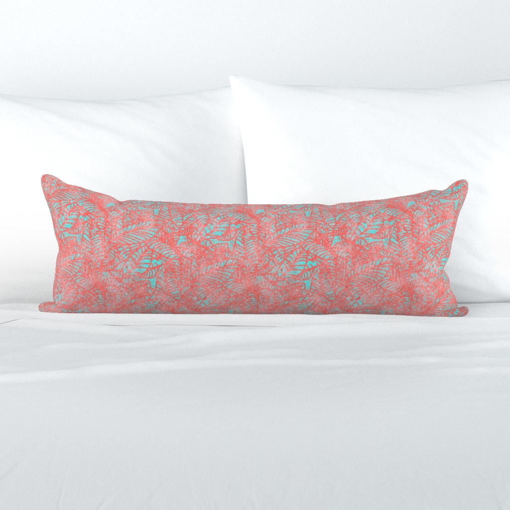 Rustic Leaves Coral Turquoise 300L