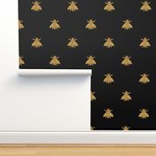 Napoleonic Bees ~ Faux Gilt on Blackest Black