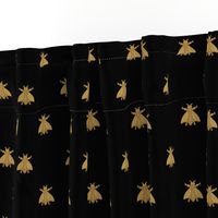 Napoleonic Bees ~ Faux Gilt on Blackest Black