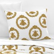 Napoleonic Bees ~ Queen Bee ~ Faux  Gilt on White