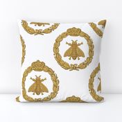 Napoleonic Bees ~ Queen Bee ~ Faux  Gilt on White