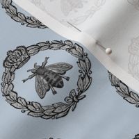 Napoleonic Bees ~ Queen Bee ~  Silver Leaf on Versailles Fog 