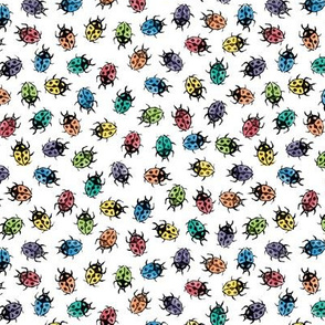 ditsy rainbow ladybugs