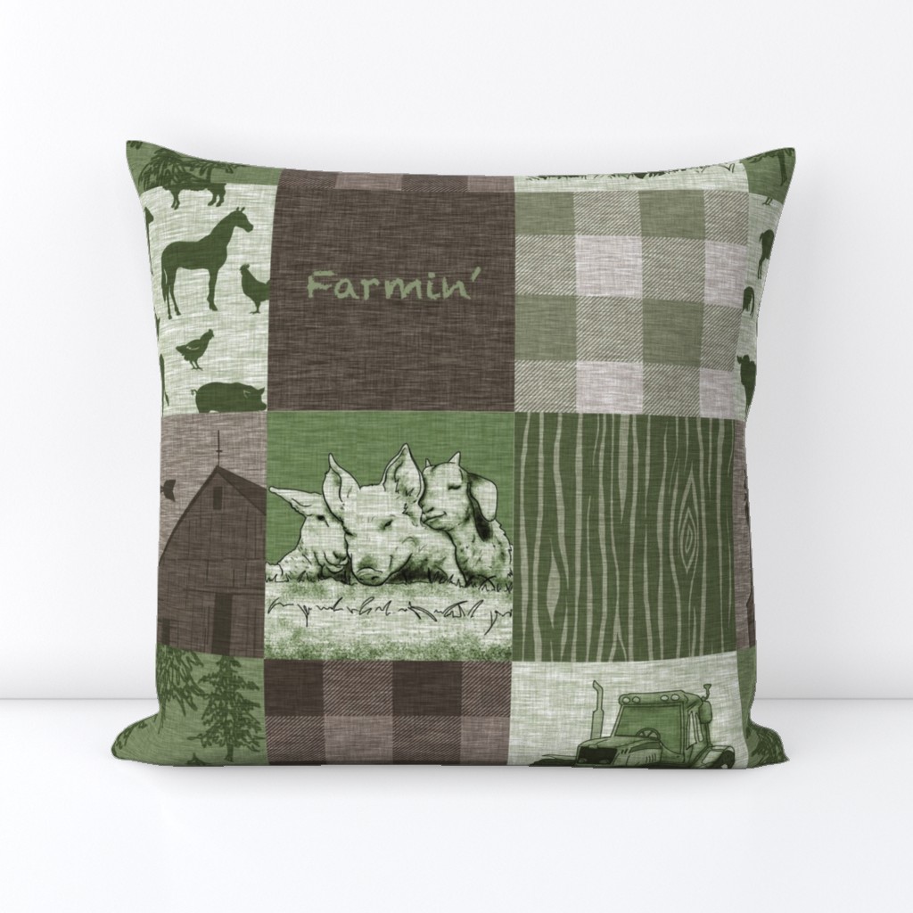 Farmin Quilt - green and brown