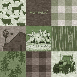 Farmin Quilt - green and brown