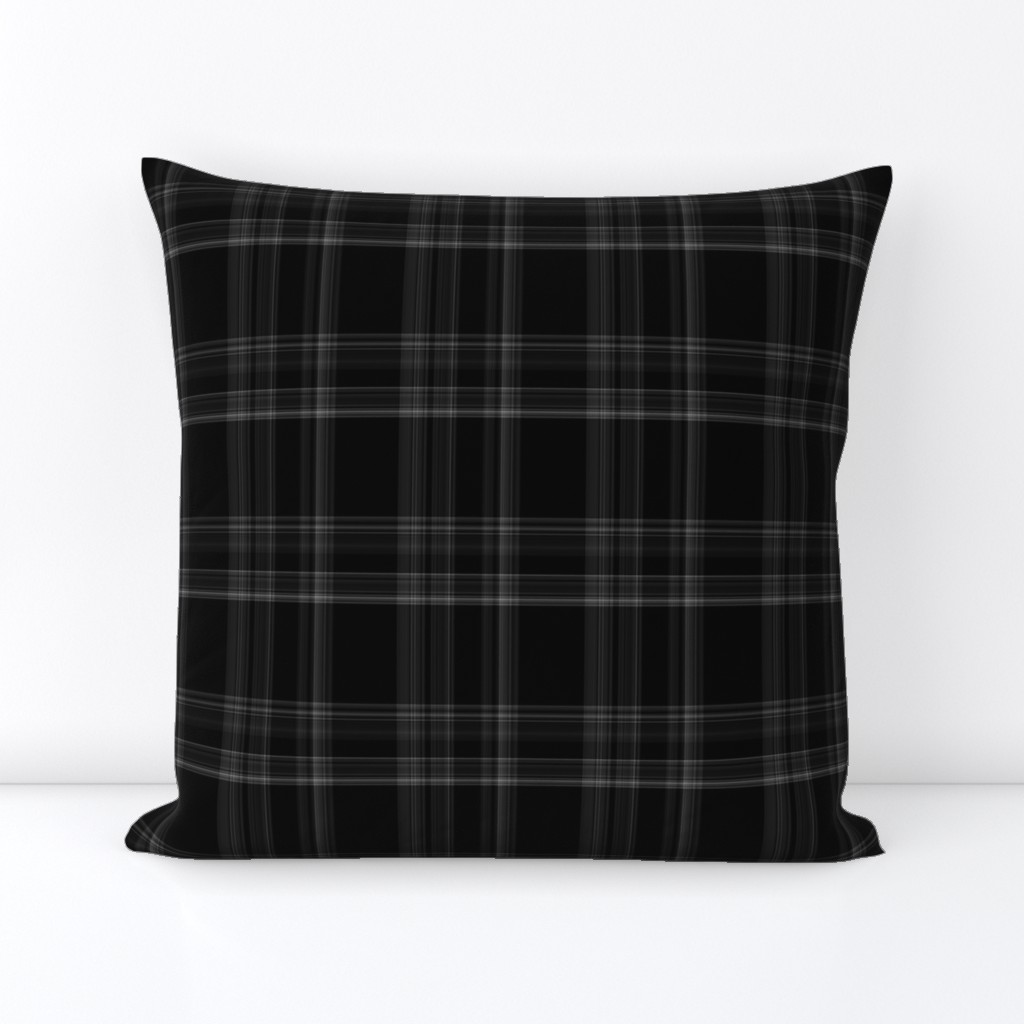 Black and Silvery Gray Plaid