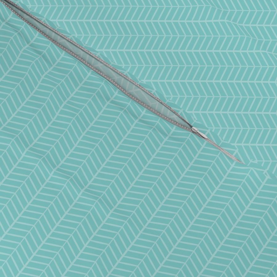 Aqua Herringbone Chevron