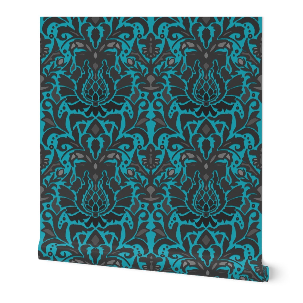 Aya damask blue