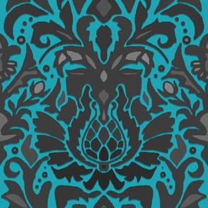 Aya damask blue