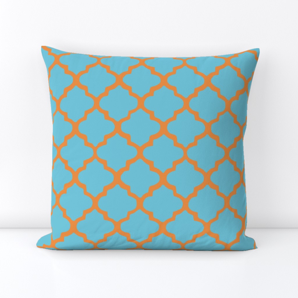 Orange & Blue Moroccan Tile Pattern