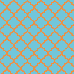 Orange & Blue Moroccan Tile Pattern