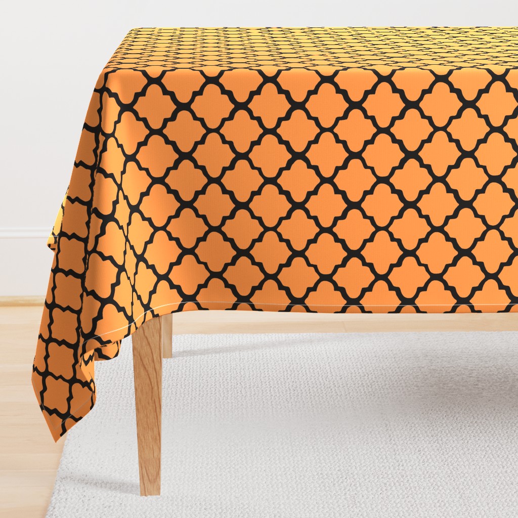 Orange & Black Moroccan Tile Pattern