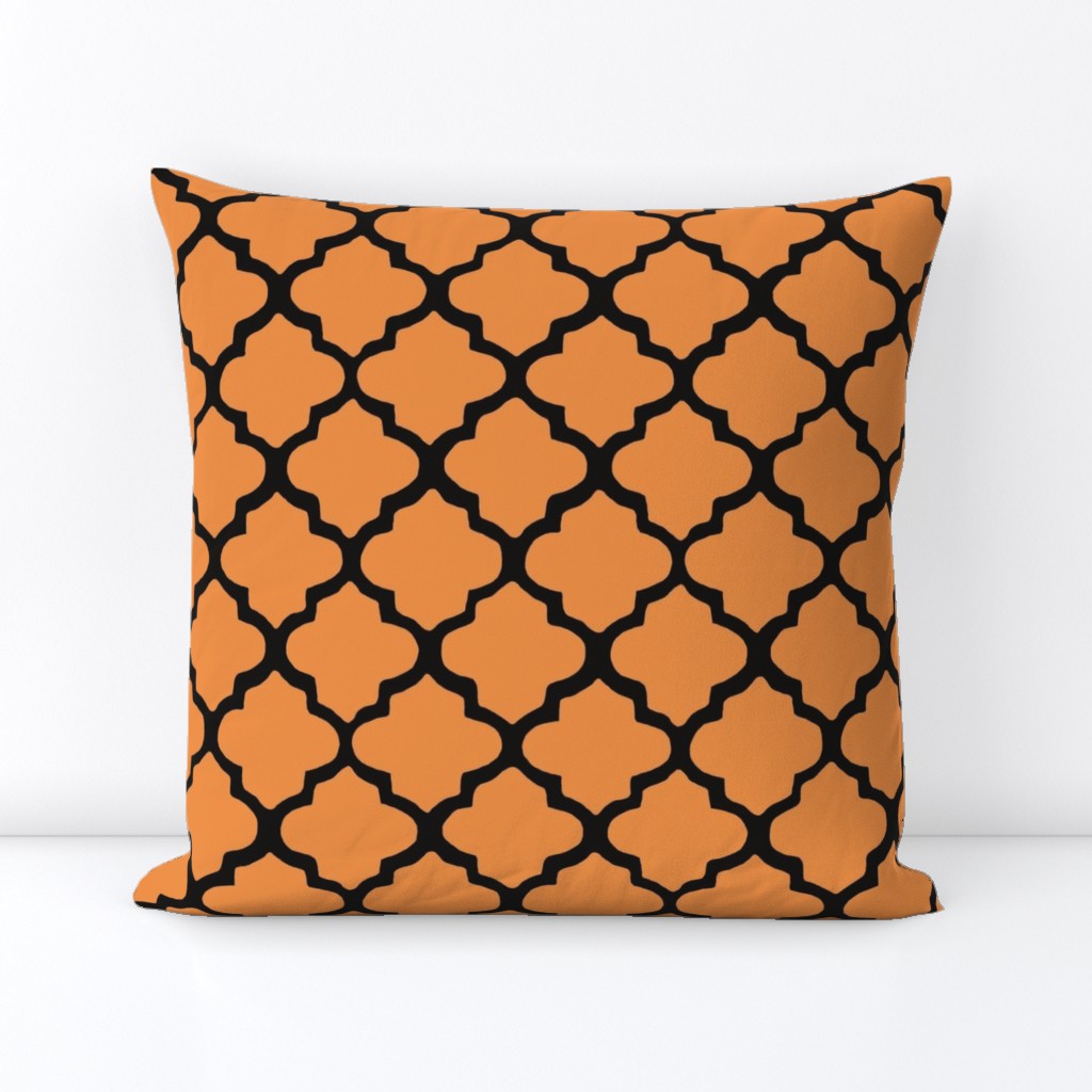 Orange & Black Moroccan Tile Pattern