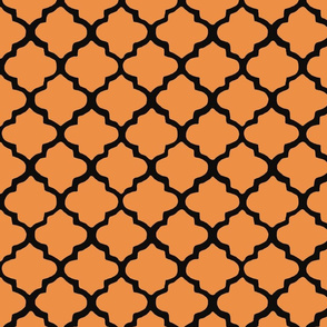 Orange & Black Moroccan Tile Pattern