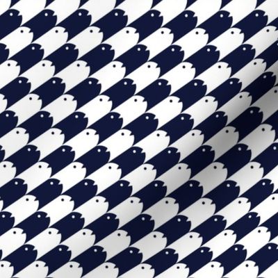 fishy houndstooth navy and white