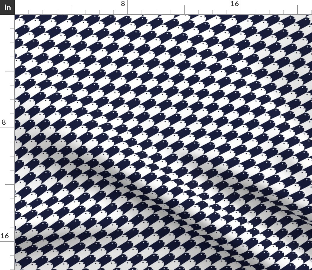 fishy houndstooth navy and white