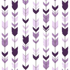 Arrow Feathers - purple on white - moonshade.