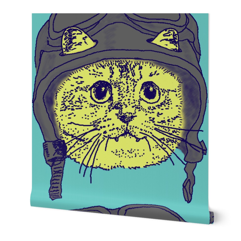 Moto Kitty on Light Blue