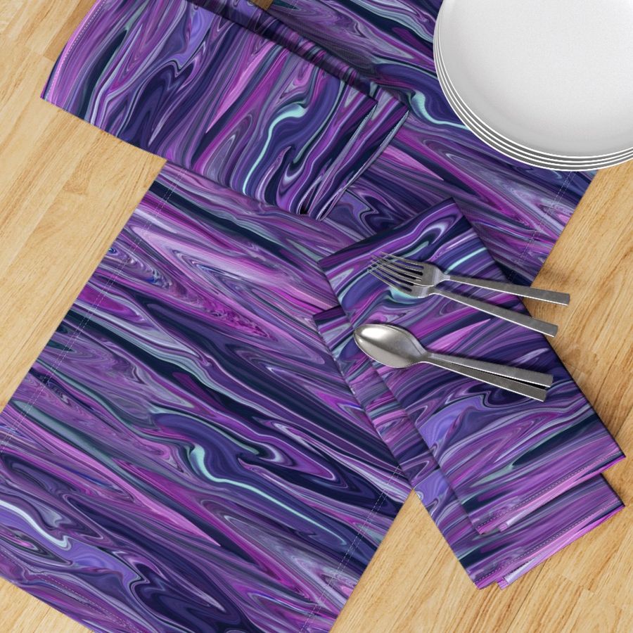 DRSC2 - Melted Marble in Purple - Blue - Lavender - Crosswise -  Large