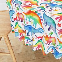 Rainbow Watercolour Dinosaurs - larger scale