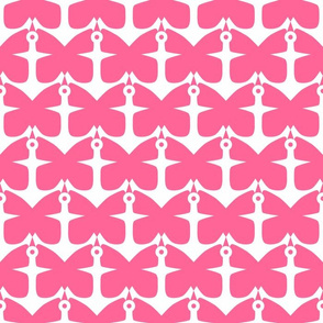 Anchors and Butterflies in Pink