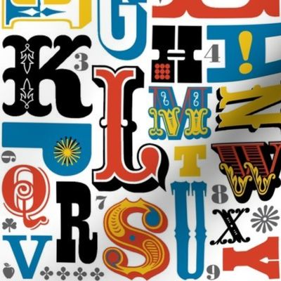 Woodtype Alphabet* (Primary Colors)