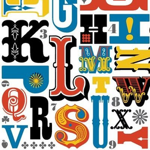 Woodtype Alphabet* (Primary Colors)