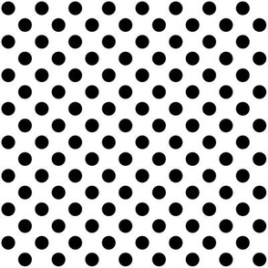 White + Polka Black Dots