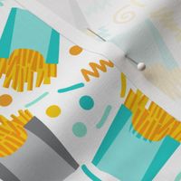 party fries french fries junk food fast food fries fabric 90s 80s edgy bright cool food fabric