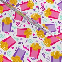 party fries french fries junk food fast food fries fabric 90s 80s edgy bright cool food fabric