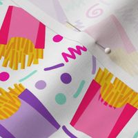 party fries french fries junk food fast food fries fabric 90s 80s edgy bright cool food fabric