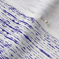 Inky Drizzle Shibori Waves - Bluebell on White