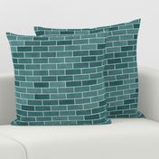 Teal Brick Wall