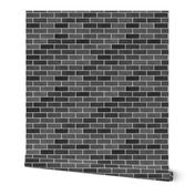 Charcoal Brick Wall | Spoonflower