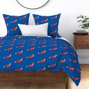 Foxes on blue - large scale