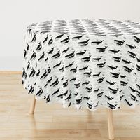Whales - monochrome geometric black and white water ocean sea || by sunny afternoon