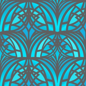 Bright Blue Art Deco Pattern