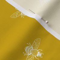 Ditsy Bee White on Gold Ditsy